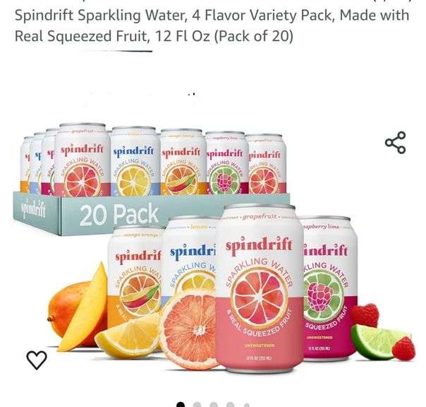 READ DESCRIPTION ! Spindrift Sparkling Water, 4 Flavor Variety Pack, Made with Real Squeezed