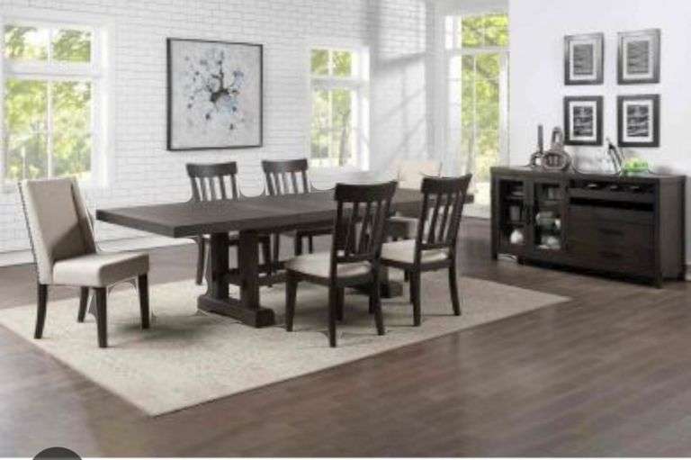 Napa 7-Piece Dining Set
(Table, 2 Upholstered & 4 Side Chairs)