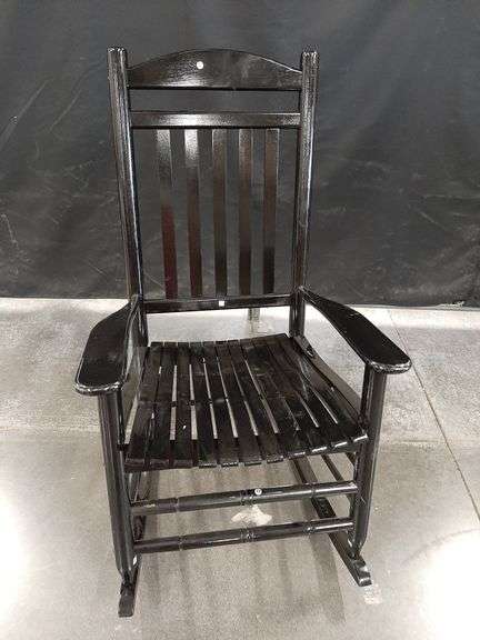 READ!! Hampton Bay Glossy Black Wood Outdoor Rocking Chair - Lexington ...