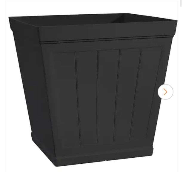Hanover 20 in. Black Beadboard Resin Square Planter - Lexington Online