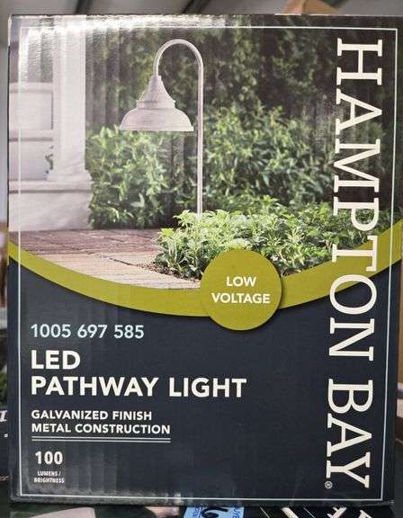 Hampton Bay Low Voltage 100 Lumens Galvanized Outdoor Integrated LED Farmhouse Path Light; Weather/Water/Rust Resistant