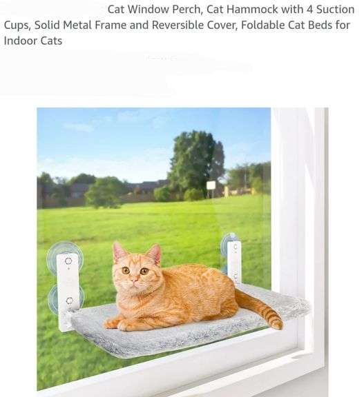 Cat Window Perch, Cat Hammock with 4 Suction Cups