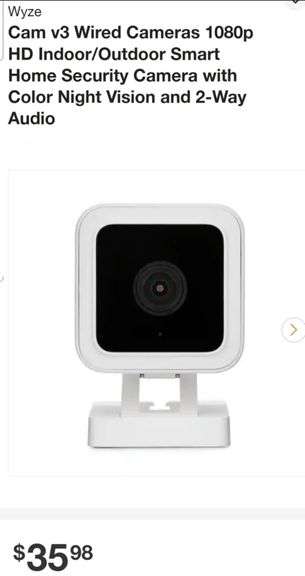 Wyze Cam v3 Wired Cameras 1080p HD Indoor/Outdoor Smart Home Security Camera with Color Night Vision and 2-Way Audio