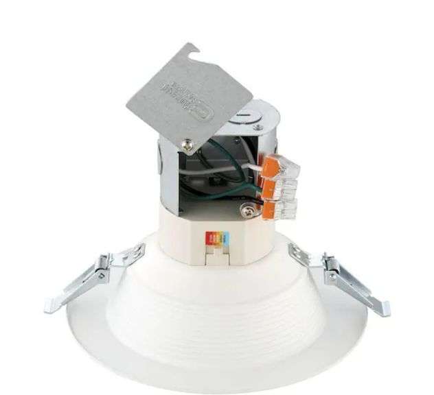 Commercial Electric Easy-Up 6 in. White Baffle Integrated LED Recessed Kit with Selectable CCT (2700K-5000K), (No Can Needed)