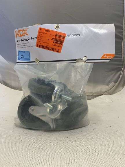 HDX 4 in. Industrial Casters with Bumper (4-Pack)