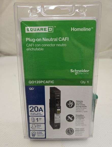 Square D QO 20 Amp Single-Pole Plug-On Neutral Combination Arc Fault Circuit Breaker