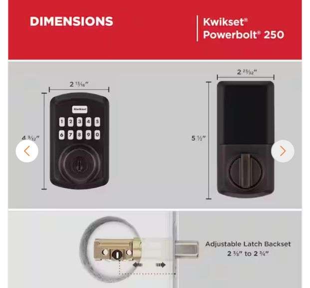 Kwikset Powerbolt 250 10-Button Keypad Venetian Bronze Transitional Electronic Deadbolt Door Lock