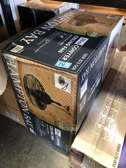 Hampton Bay Conyer 20 in. Indoor/Wet Outdoor 3-Speed Anywhere Fan Matte Black, Hanging Hook