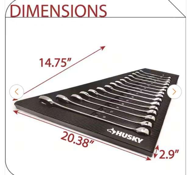 (2) Husky Metric Wrench Storage Tray (15-Piece)