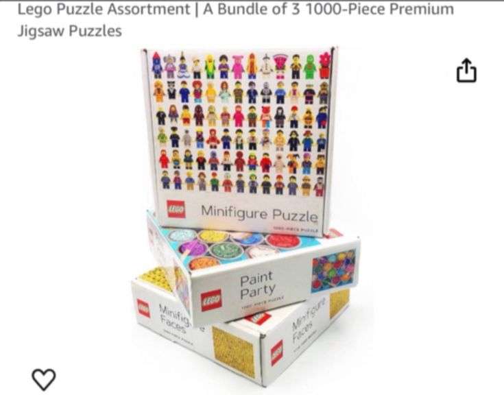 Lego Puzzle Assortment | A Bundle of 3 1000-Piece Premium Jigsaw Puzzles