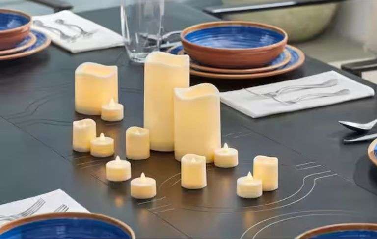 Hampton Bay Outdoor Resin Tealights, Votives, and LED Candle Set (13 Count)