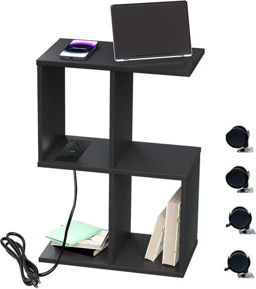 Homesuit End Table with Charging Station