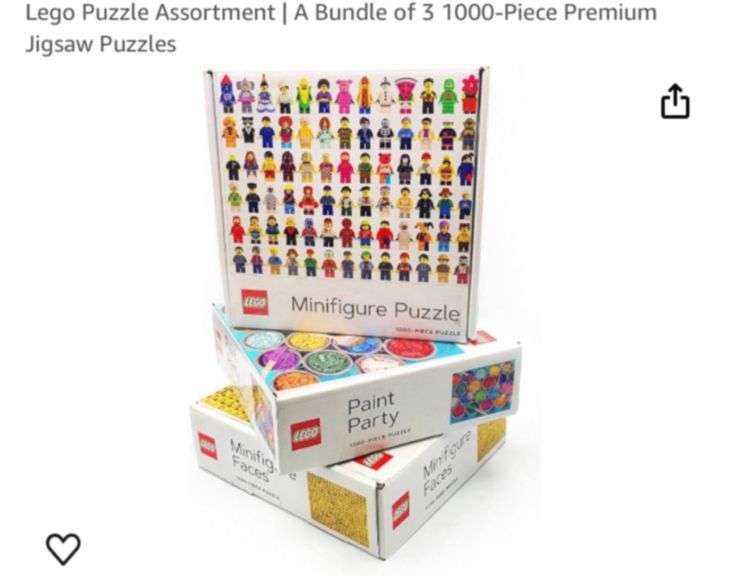 Lego Puzzle Assortment | A Bundle of 3 1000-Piece Premium Jigsaw Puzzles
