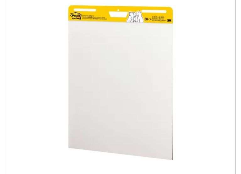 3pk Post-it® Super Sticky Easel Pad, 25 in. x 30 in., White, 30 Sheets/Pad