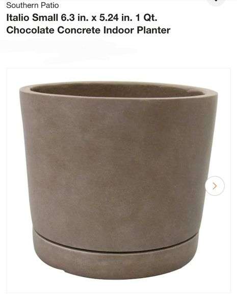 4pk Southern Patio
Italio Small 6.3 in. x 5.24 in. 1 Qt. Chocolate Concrete Indoor Planter