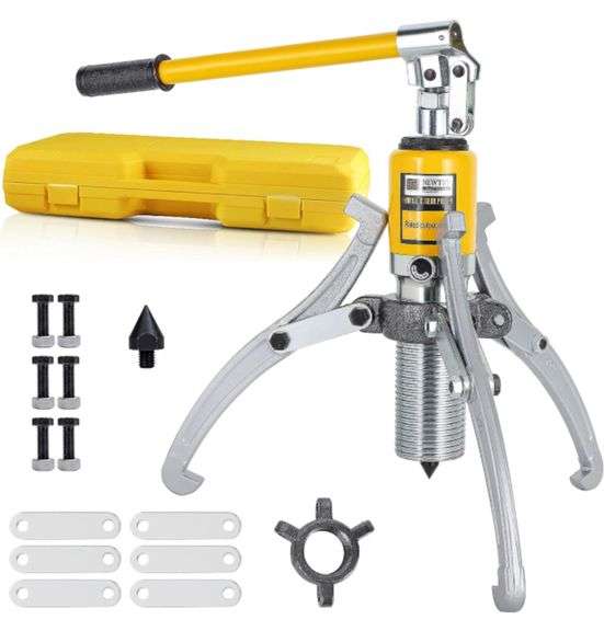 NEWTRY 20 Ton Hydraulic Gear Puller Kit, Wheel Bearing Pulling Separator, 3 Jaw Puller, Vertically & Horizontally