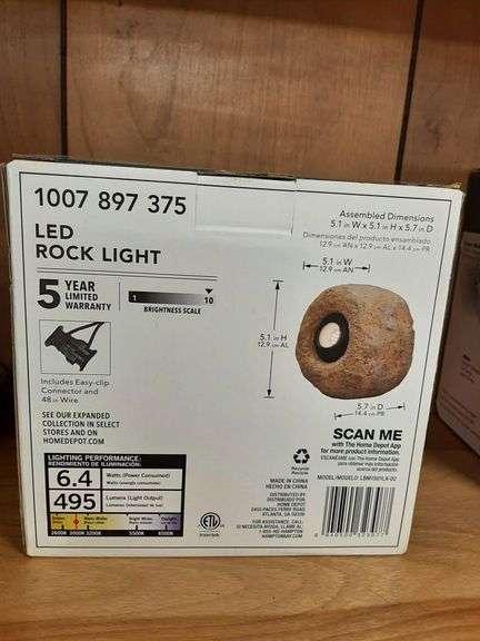 Hampton Bay 60-Watt Equivalent Low Voltage Integrated LED Specialty Outdoor Rock Spot Light