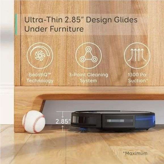 Eufy 11S (Slim), Robot Vacuum Cleaner, BoostIQ, Super-Thin,Powerful Suction, Quiet, Self-Charging Robotic Vacuum Cleaner, Cleans Hard Floors to Medium-Pile Carpets