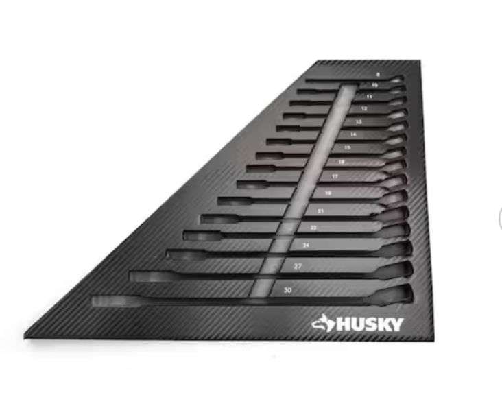 (2) Husky Metric Wrench Storage Tray (15-Piece)