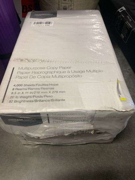 Amazon Basics Multipurpose Copy Printer Paper, 8.5" x 11", 20 lb, 8 Reams, 4000 Sheets, 92 Bright, White