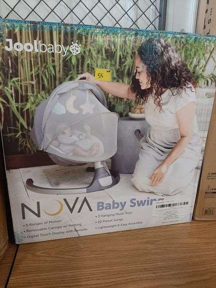 Nova Baby Swing for Newborns - Electric Motorized Infant Swing, Bluetooth Music, 10 Preset Melodies, Remote (2024 Model) - Jool Baby