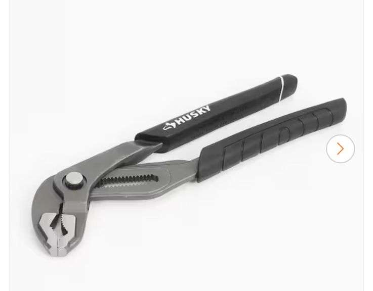 Husky 10 in. Quick Adjusting Groove Joint Pliers with Curved Jaw