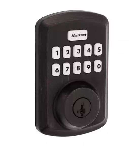 Kwikset Powerbolt 250 10-Button Keypad Venetian Bronze Transitional Electronic Deadbolt Door Lock
