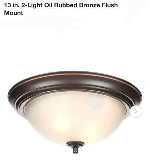 13 in. 2-Light Oil Rubbed Bronze Flush Mount