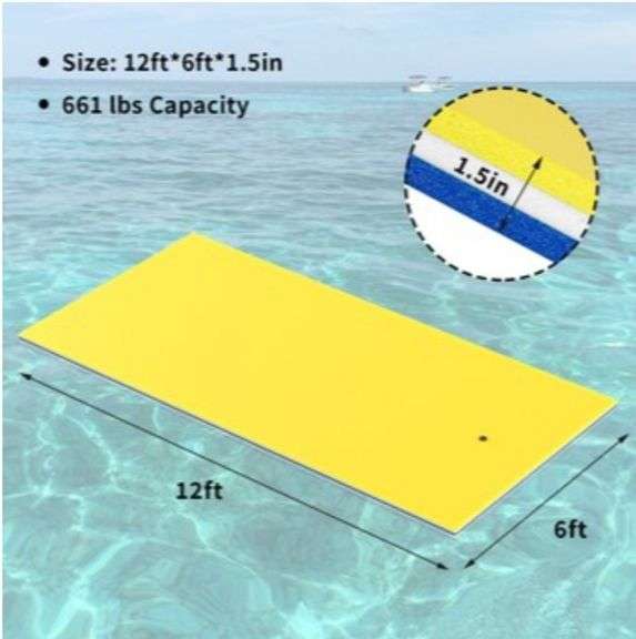 RaDEWAY 144-in x 72-in 6-Seat Yellow&White&Blue Foam Raft