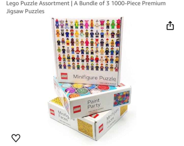 Lego Puzzle Assortment | A Bundle of 3 1000-Piece Premium Jigsaw Puzzles
