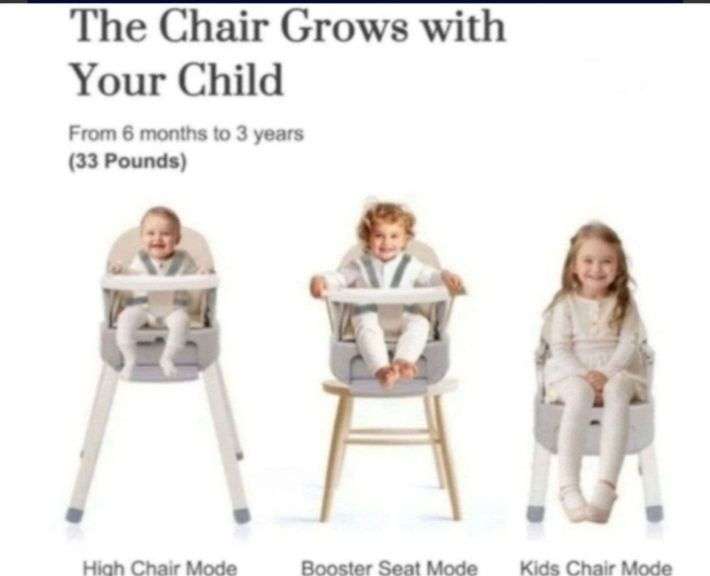 4-in-1 Portable High Chair for Babies and Toddlers Indoor/Outdoor, Foldable Booster Seat Compact