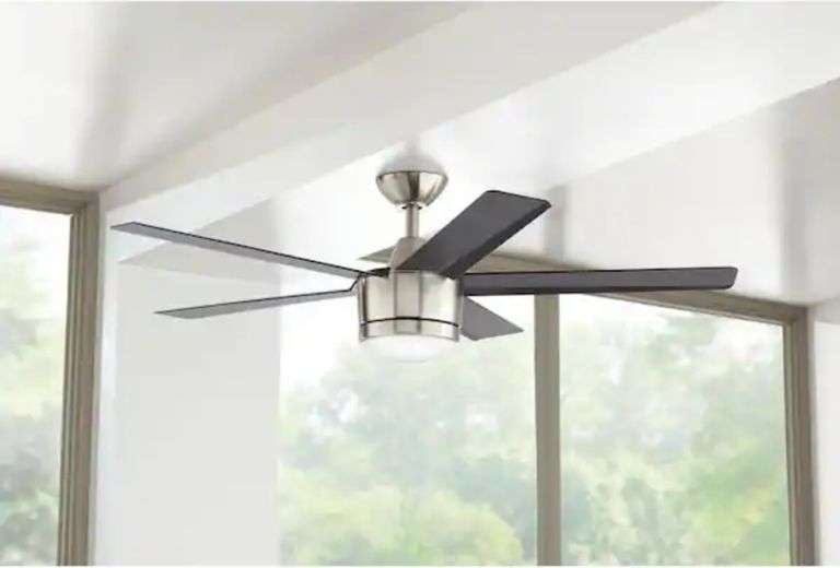 Merwry 52 in. Integrated LED Indoor Brushed Nickel Ceiling Fan with Light Kit and Remote Control