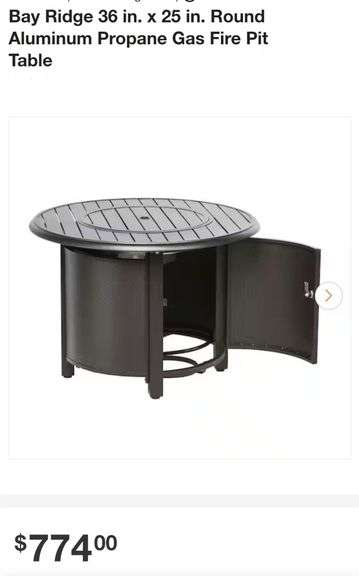 Bay Ridge 36 in. x 25 in. Round Aluminum Propane Gas Fire Pit Table