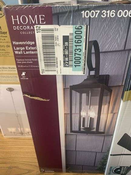 Home Decorators Collection Havenridge 23.2 in. 3-Light Espresso Bronze Hardwired Outdoor Wall Light Lantern Sconce with Clear Glass (1-Pack)