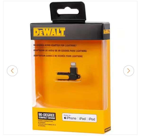 (2) DEWALT
90° Audio Adapter for Lightning