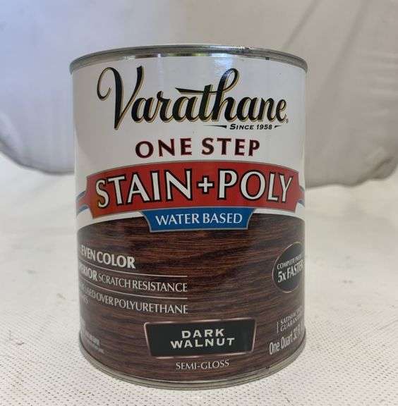 Rust-Oleum Varathane 225250H One-Step Wood Stain & Polyurethane, Quart, Dark Walnut