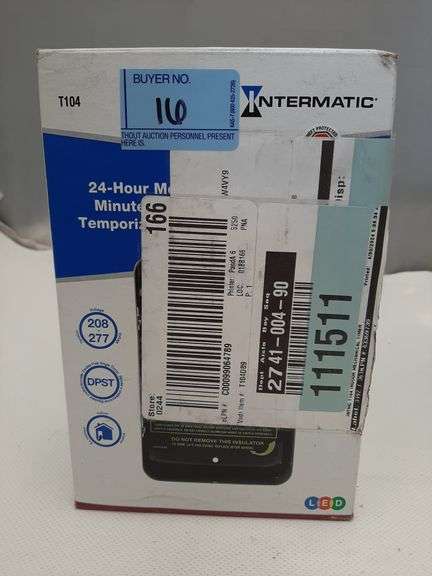 International T100 Series 40 Amp 24hr Indoor Mechanical Timer With Double Pole Single Throw Switching 240 VAC