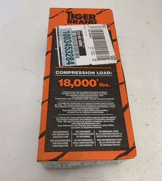 Tiger Brand Adjustable Floor Jack (Model JS-15), 15 Gauge Floor Jacks, Telescoping Jack For Temporary Support, Size Range 1'-1' 3"