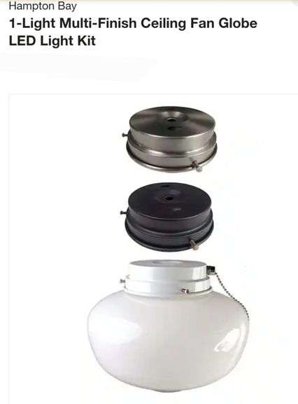 Hampton Bay 1-Light Multi-Finish Ceiling Fan Globe LED Light Kit