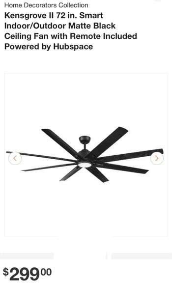 Home Decorators Collection Kensgrove II 72 in. Smart Indoor/Outdoor Matte Black Ceiling Fan with Remote Included Powered by Hubspace
