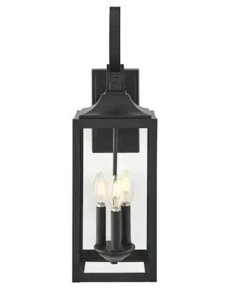 Home Decorators Collection Havenridge 23.2 in. 3-Light Espresso Bronze Hardwired Outdoor Wall Light Lantern Sconce with Clear Glass (1-Pack)