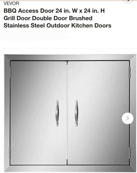 VEVOR
BBQ Access Door 24 in. W x 24 in. H Grill Door Double Door Brushed Stainless Steel Outdoor Kitchen Doors