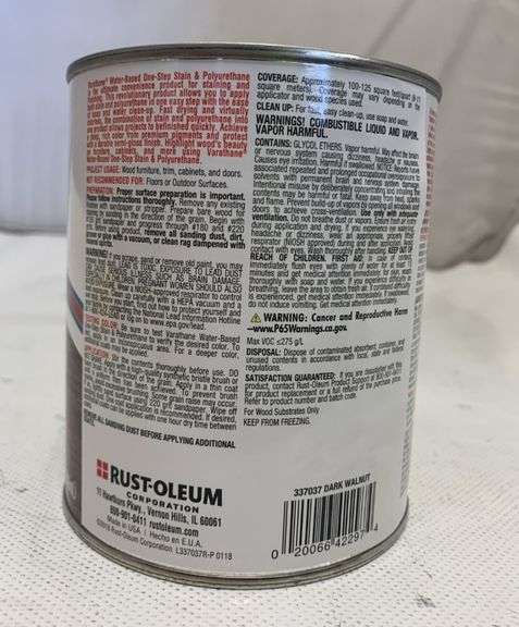 Rust-Oleum Varathane 225250H One-Step Wood Stain & Polyurethane, Quart, Dark Walnut