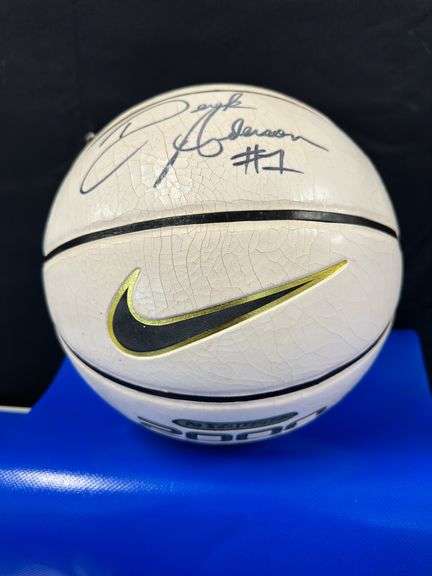 Derek Anderson signed ball/ ball has some dry rot cracking