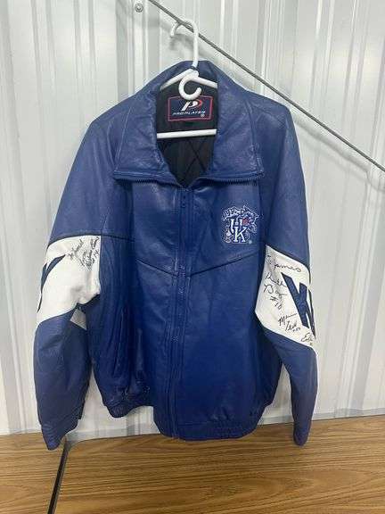 XL Signed UK Leather Coat- Has several signatures and is personalized