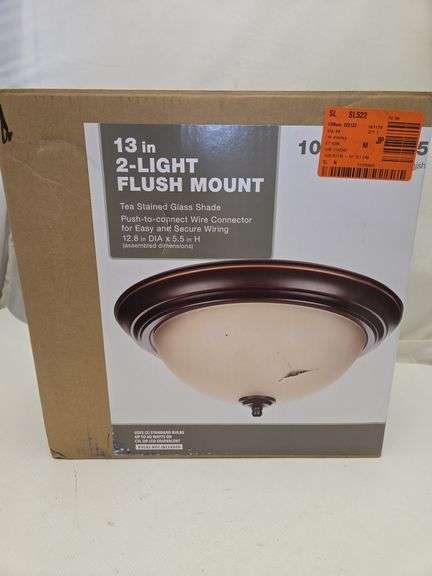 13 in. 2-Light Oil Rubbed Bronze Flush Mount