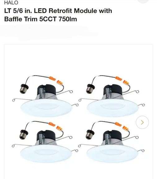 LT 5/6 in. LED Retrofit Module with Baffle Trim 5CCT 750lm
