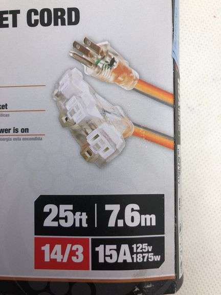 Southwire 3-Outlet 25ft Extension Cord 14 Gauge