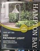 Hampton Bay Low Voltage 100 Lumens Galvanized Outdoor Integrated LED Farmhouse Path Light; Weather/Water/Rust Resistant