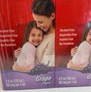 (3) Tylenol Children's Oral Suspension, Fever Reducer and Pain Reliever, Grape, 4 fl oz (3ct Each)